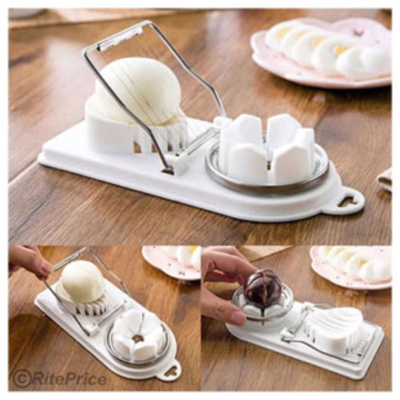 2 In 1 Stainless Steel Boiled Egg Slicer Mushroom Tomato Kitchen Choper (1 Pack) - Picture 10 of 10